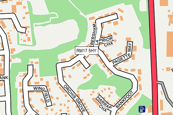 RM17 5HY map - OS OpenMap – Local (Ordnance Survey)