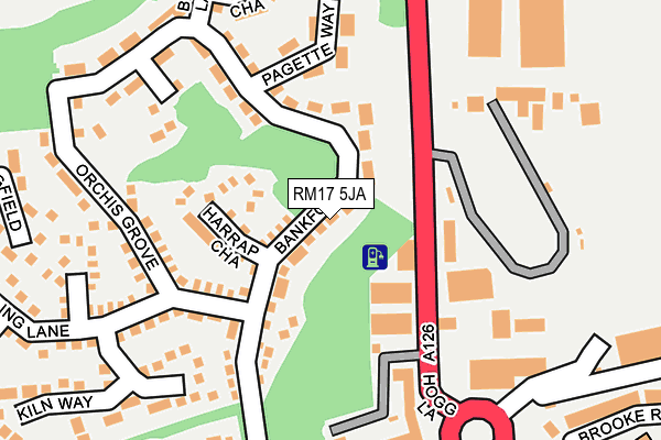 RM17 5JA map - OS OpenMap – Local (Ordnance Survey)