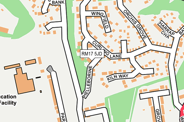 RM17 5JD map - OS OpenMap – Local (Ordnance Survey)