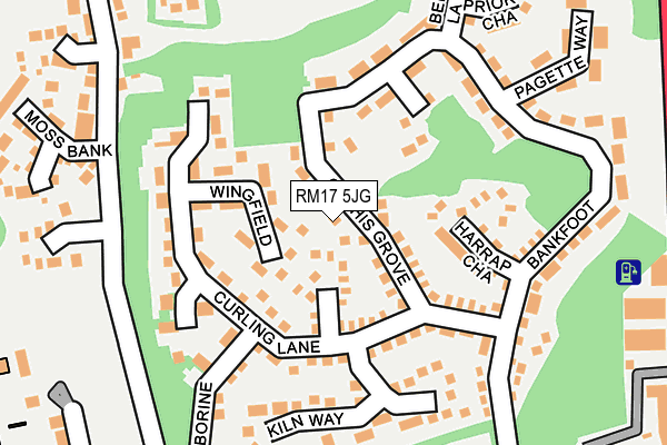 RM17 5JG map - OS OpenMap – Local (Ordnance Survey)