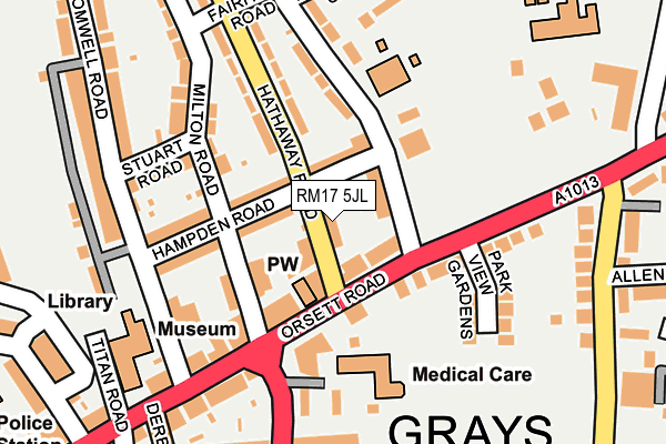 RM17 5JL map - OS OpenMap – Local (Ordnance Survey)