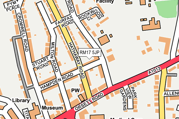 RM17 5JP map - OS OpenMap – Local (Ordnance Survey)