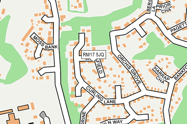 RM17 5JQ map - OS OpenMap – Local (Ordnance Survey)