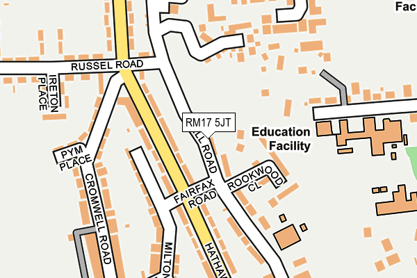 RM17 5JT map - OS OpenMap – Local (Ordnance Survey)