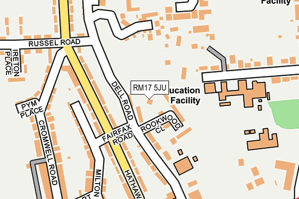 RM17 5JU map - OS OpenMap – Local (Ordnance Survey)