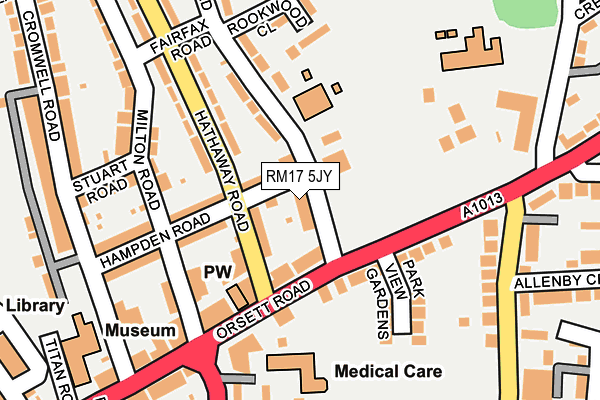 RM17 5JY map - OS OpenMap – Local (Ordnance Survey)