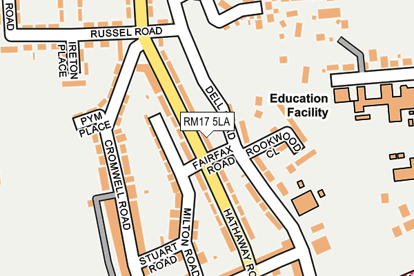 RM17 5LA map - OS OpenMap – Local (Ordnance Survey)