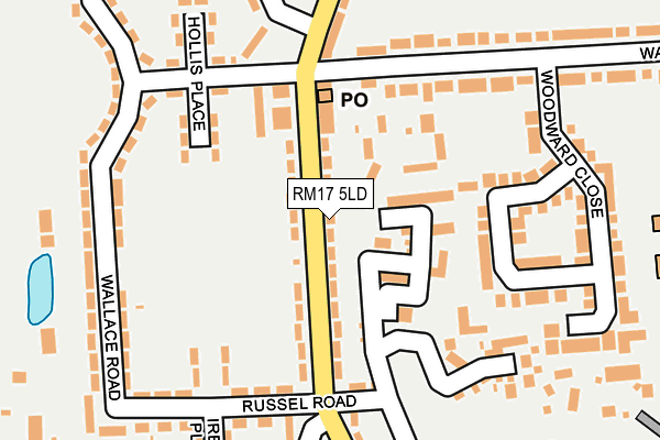 RM17 5LD map - OS OpenMap – Local (Ordnance Survey)
