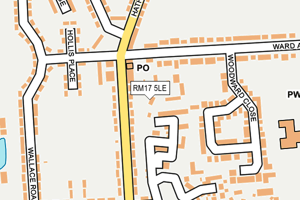 RM17 5LE map - OS OpenMap – Local (Ordnance Survey)
