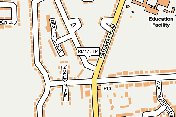 RM17 5LP map - OS OpenMap – Local (Ordnance Survey)