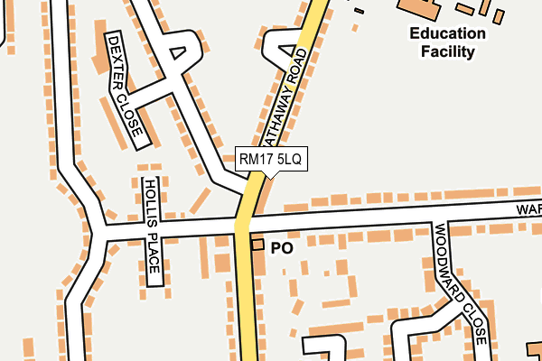 RM17 5LQ map - OS OpenMap – Local (Ordnance Survey)