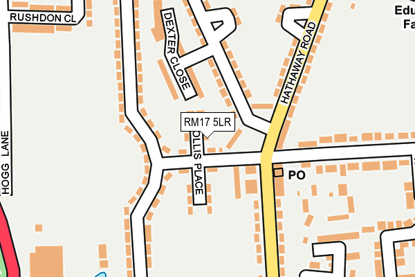 RM17 5LR map - OS OpenMap – Local (Ordnance Survey)