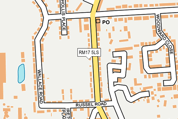 RM17 5LS map - OS OpenMap – Local (Ordnance Survey)