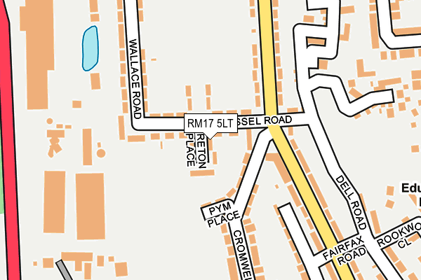 RM17 5LT map - OS OpenMap – Local (Ordnance Survey)