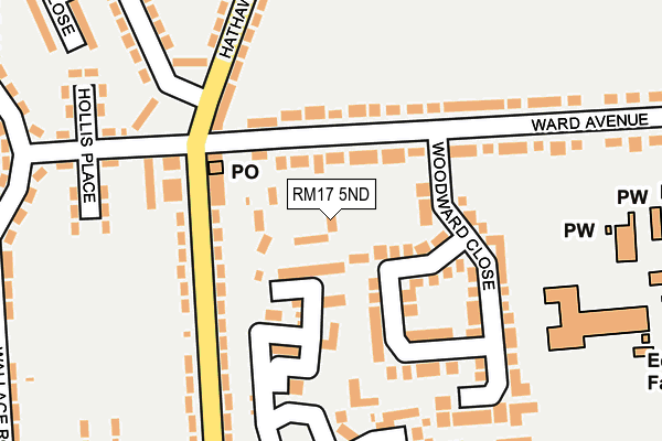 RM17 5ND map - OS OpenMap – Local (Ordnance Survey)