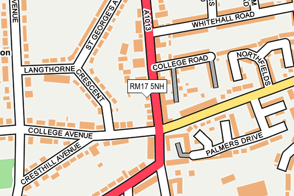 RM17 5NH map - OS OpenMap – Local (Ordnance Survey)