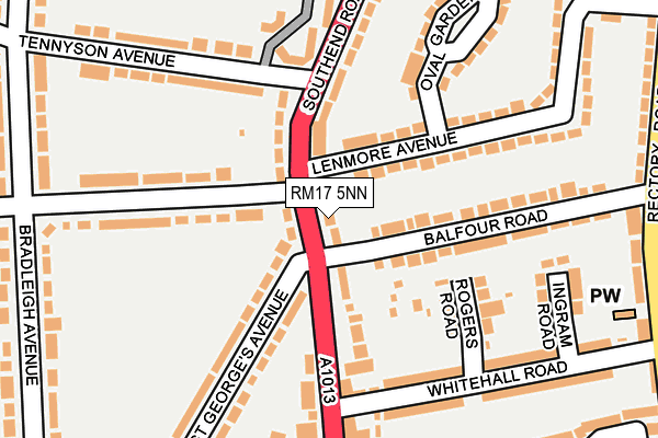 RM17 5NN map - OS OpenMap – Local (Ordnance Survey)