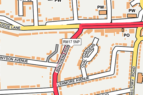 RM17 5NP map - OS OpenMap – Local (Ordnance Survey)