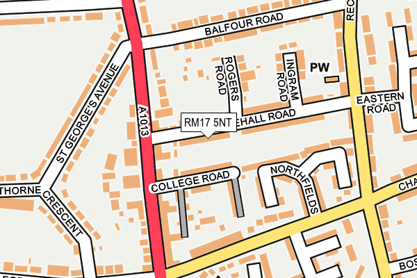 RM17 5NT map - OS OpenMap – Local (Ordnance Survey)