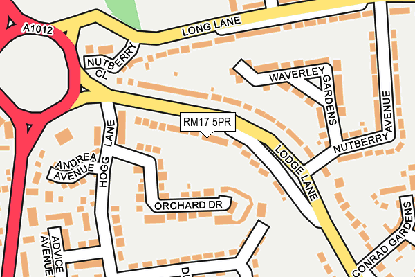 RM17 5PR map - OS OpenMap – Local (Ordnance Survey)