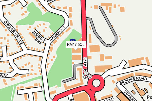 RM17 5QL map - OS OpenMap – Local (Ordnance Survey)