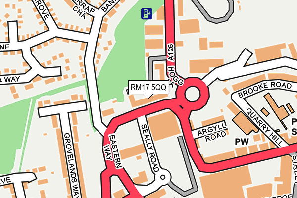 RM17 5QQ map - OS OpenMap – Local (Ordnance Survey)