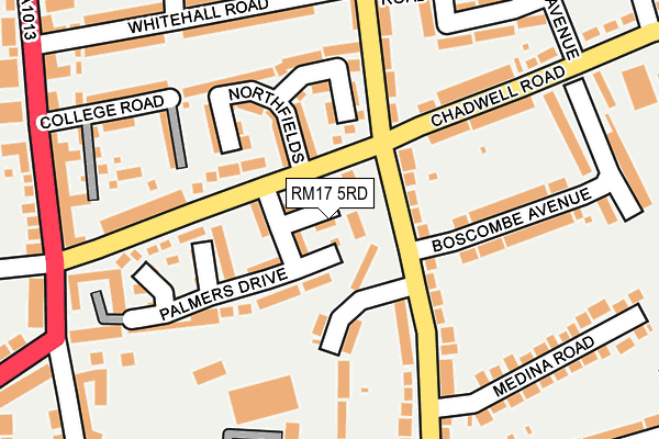 RM17 5RD map - OS OpenMap – Local (Ordnance Survey)