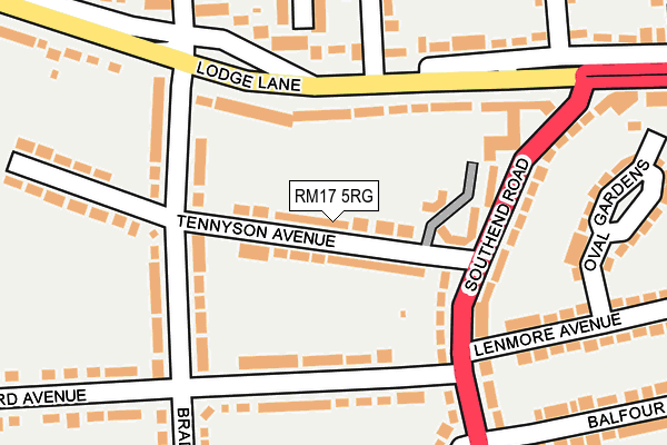 RM17 5RG map - OS OpenMap – Local (Ordnance Survey)