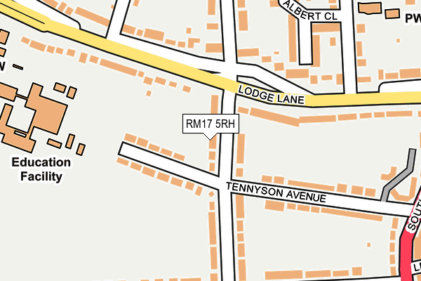 RM17 5RH map - OS OpenMap – Local (Ordnance Survey)