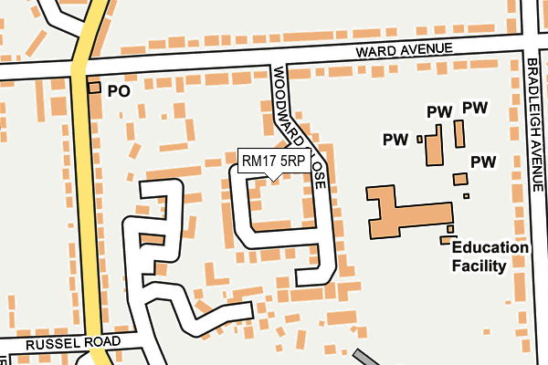 RM17 5RP map - OS OpenMap – Local (Ordnance Survey)