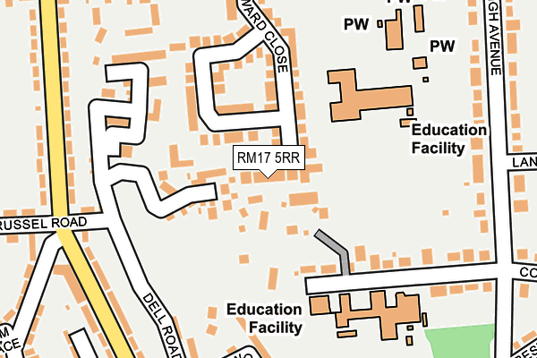 RM17 5RR map - OS OpenMap – Local (Ordnance Survey)