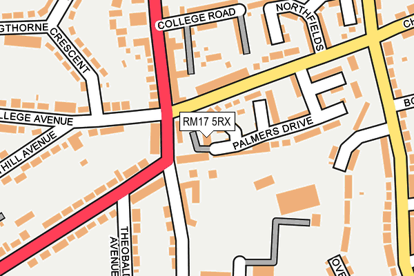 RM17 5RX map - OS OpenMap – Local (Ordnance Survey)