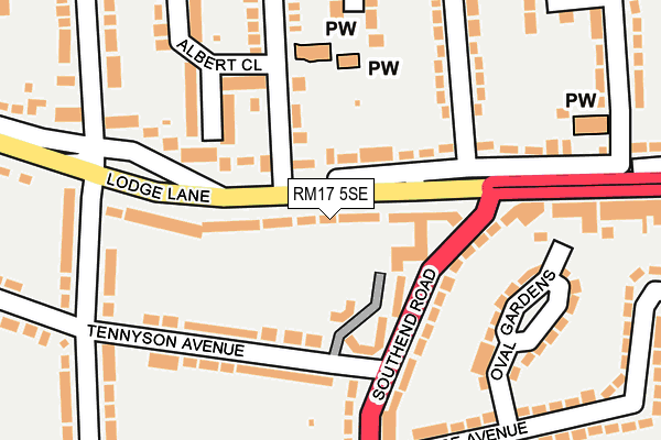 RM17 5SE map - OS OpenMap – Local (Ordnance Survey)