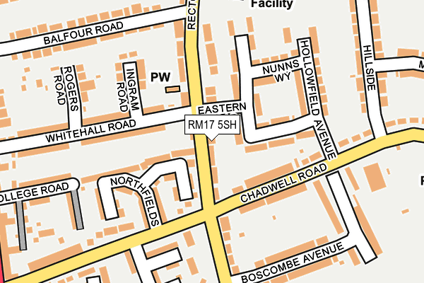 RM17 5SH map - OS OpenMap – Local (Ordnance Survey)