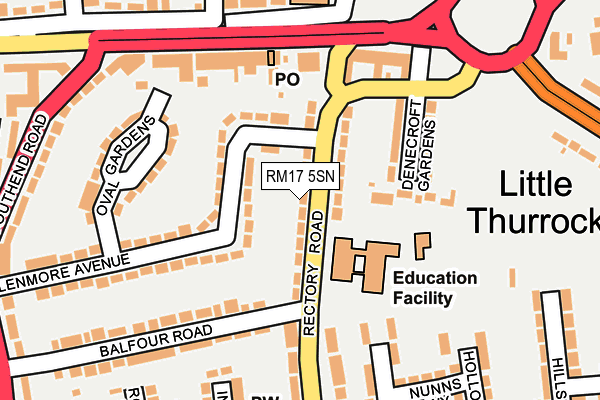 RM17 5SN map - OS OpenMap – Local (Ordnance Survey)