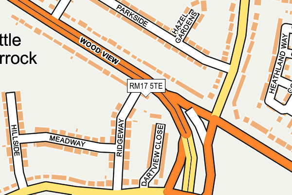 RM17 5TE map - OS OpenMap – Local (Ordnance Survey)