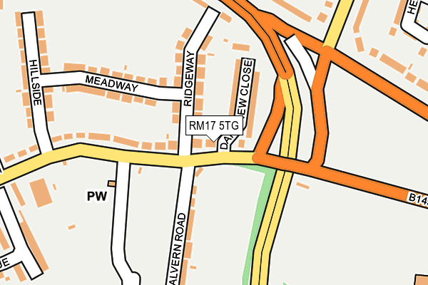 RM17 5TG map - OS OpenMap – Local (Ordnance Survey)