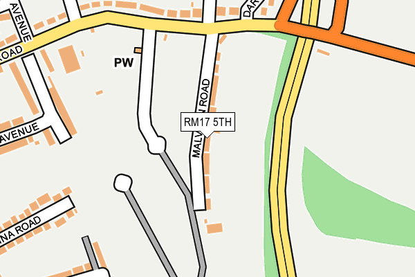 RM17 5TH map - OS OpenMap – Local (Ordnance Survey)
