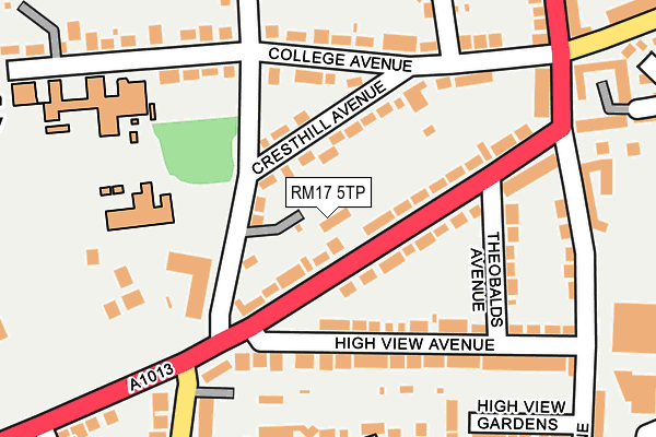 RM17 5TP map - OS OpenMap – Local (Ordnance Survey)