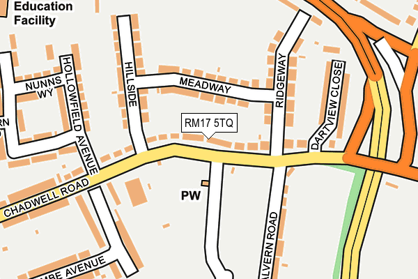 RM17 5TQ map - OS OpenMap – Local (Ordnance Survey)