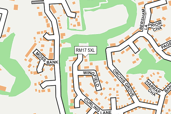 RM17 5XL map - OS OpenMap – Local (Ordnance Survey)