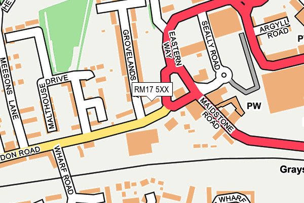 RM17 5XX map - OS OpenMap – Local (Ordnance Survey)