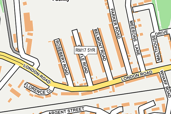 RM17 5YR map - OS OpenMap – Local (Ordnance Survey)