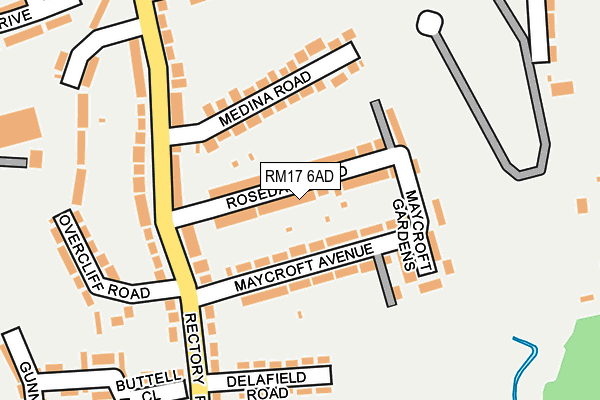 RM17 6AD map - OS OpenMap – Local (Ordnance Survey)