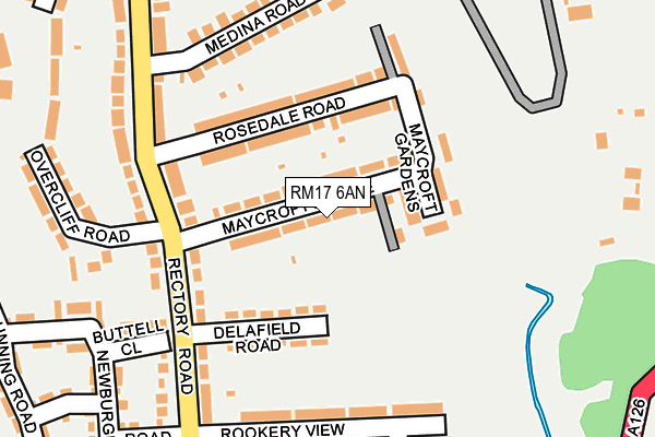 RM17 6AN map - OS OpenMap – Local (Ordnance Survey)