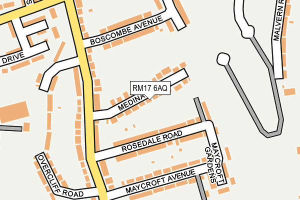 RM17 6AQ map - OS OpenMap – Local (Ordnance Survey)