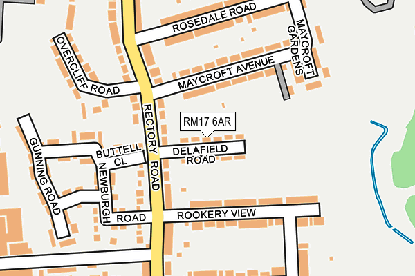 RM17 6AR map - OS OpenMap – Local (Ordnance Survey)