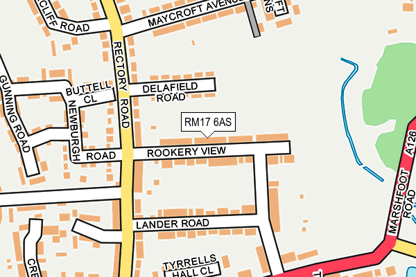 RM17 6AS map - OS OpenMap – Local (Ordnance Survey)