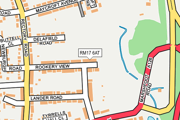 RM17 6AT map - OS OpenMap – Local (Ordnance Survey)