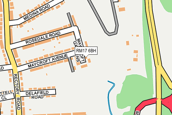 RM17 6BH map - OS OpenMap – Local (Ordnance Survey)